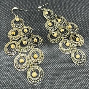 Elegant Gold and Silver Dangle Earrings